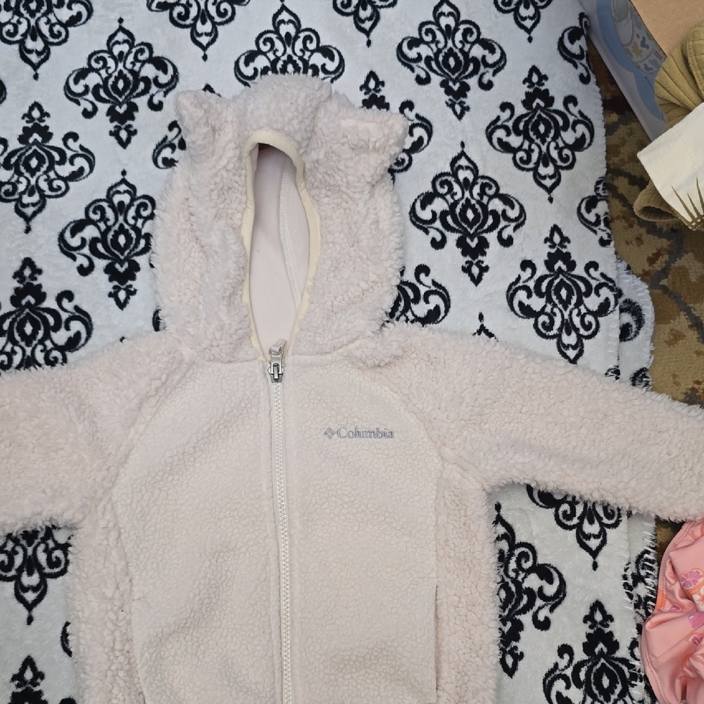 Columbia Cream Sherpa Hooded Fleece Jacket with Ears